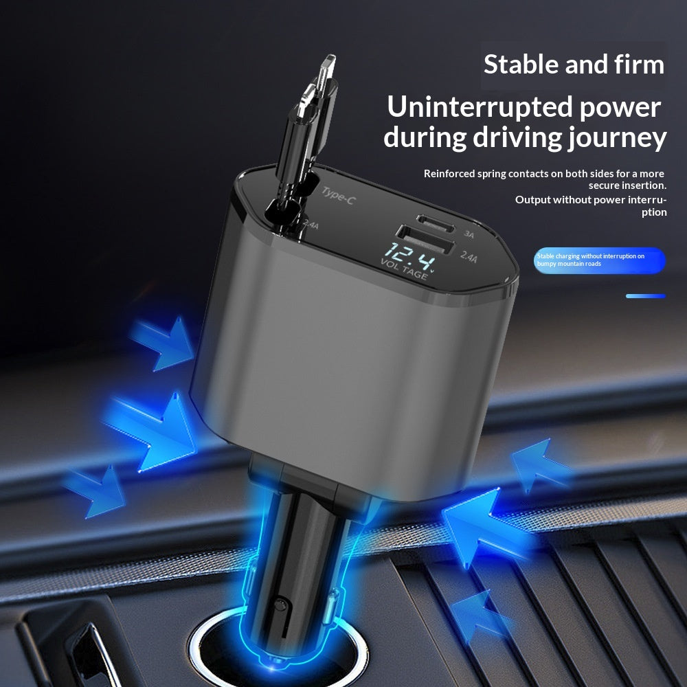 4-in-1 Retractable Car Charger 120W - photo 4