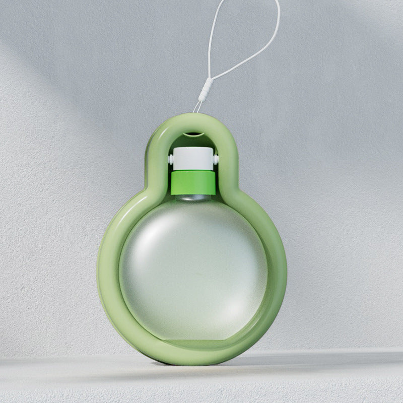 Portable pet water bottle with folded bowl — Green — Small