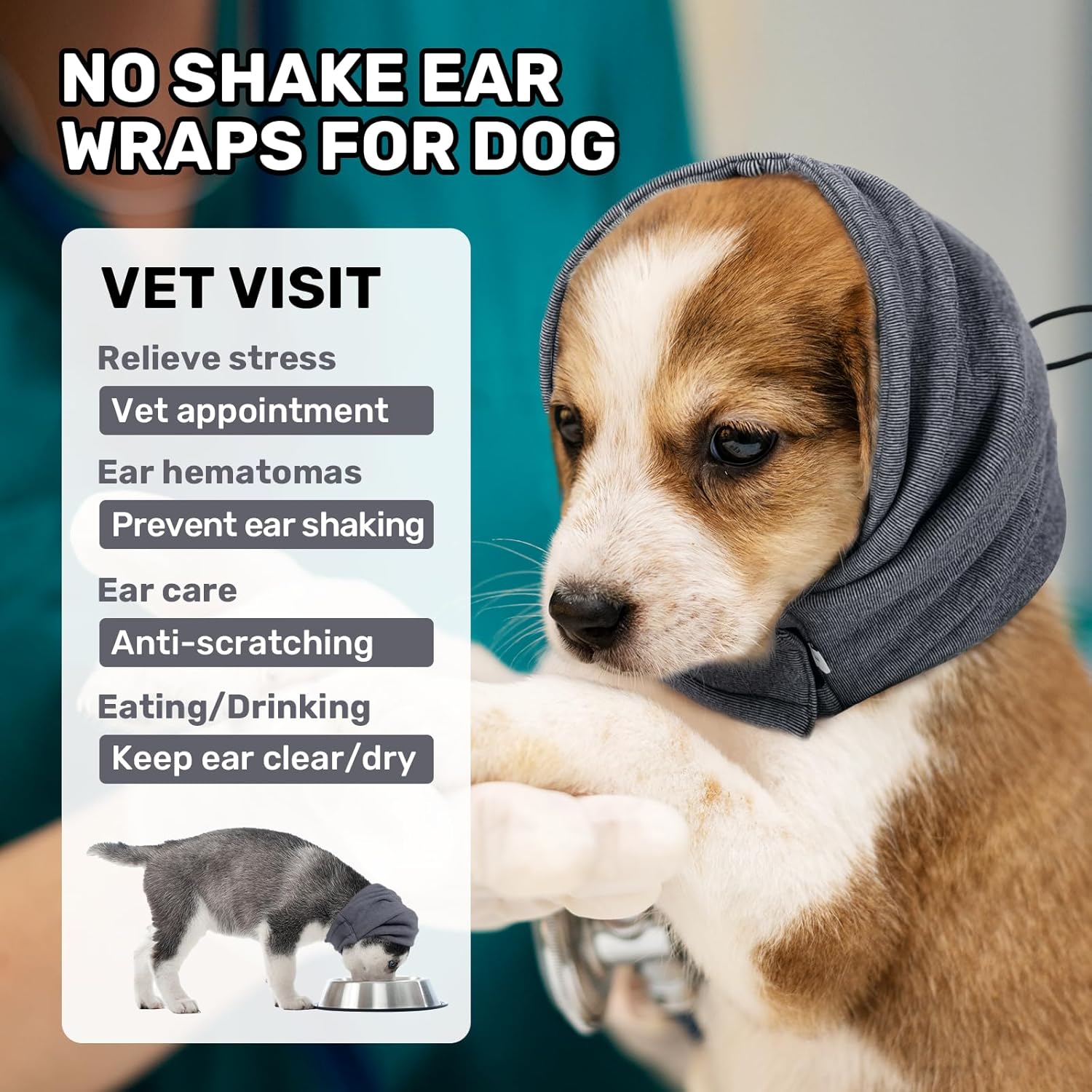Calming No-Flap Ear Wrap for Dogs - photo 2