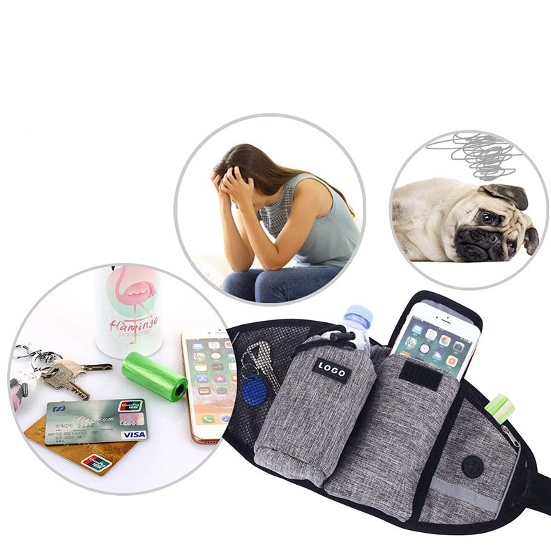 Dog Training Leash Waist Bag Hands-Free Outdoor Pet Running Walking Leash Portable Dog Food Water Cup Storage Bags - photo 14