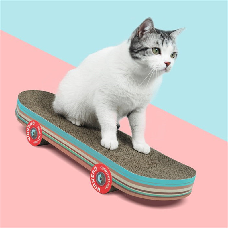 Rice Cake Skateboard Cat Scratching Board Corrugated Small Cat Supplies Cat Toys - photo 2