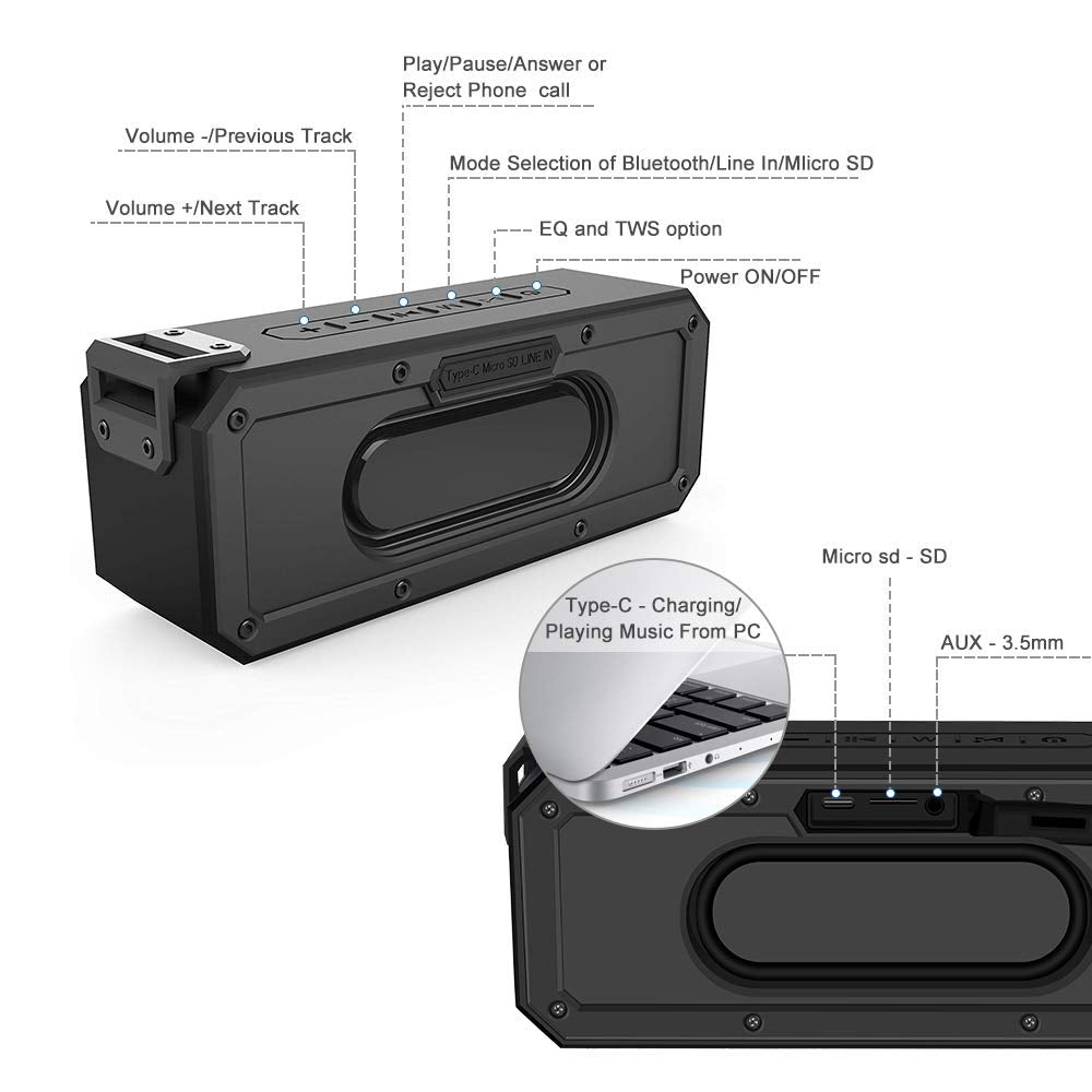 Waterproof 40W Bluetooth Speaker
