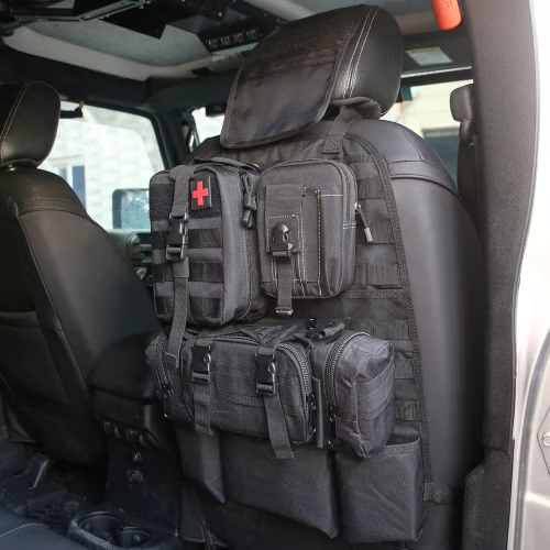 Universal Tactical Vehicle Back Seat Organizer With 3 Detachable Pouches-1 Set Of Bag - photo 3