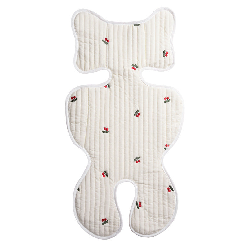 Stroller Thin Breathable Cotton Embroidered Seat Cushion - photo 6