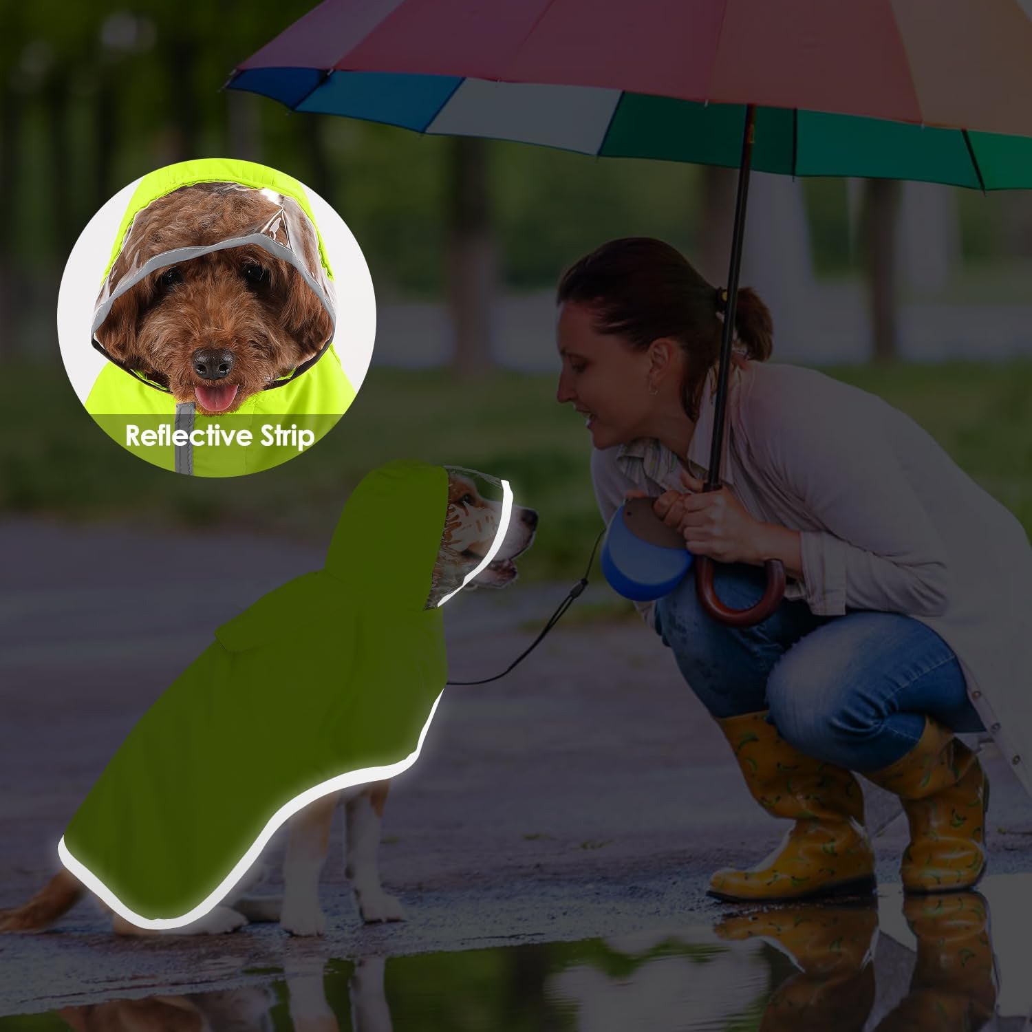Dog Raincoat Waterproof Soft Breathable Dog Rain Jacket For Small Dog Hooded Dog Rain Coat With Transparent Cap Protect Belly - photo 7
