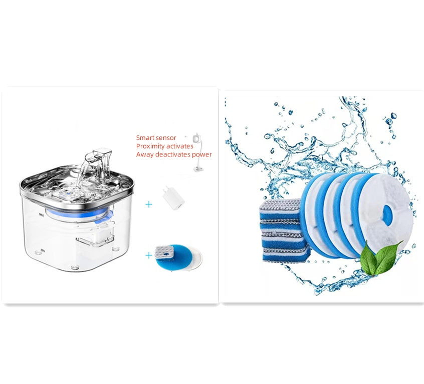 Pet Cat Dog Stainless Steel Automatic Circulation Water Dispenser Intelligent Fountain Pets Accessories - photo 10