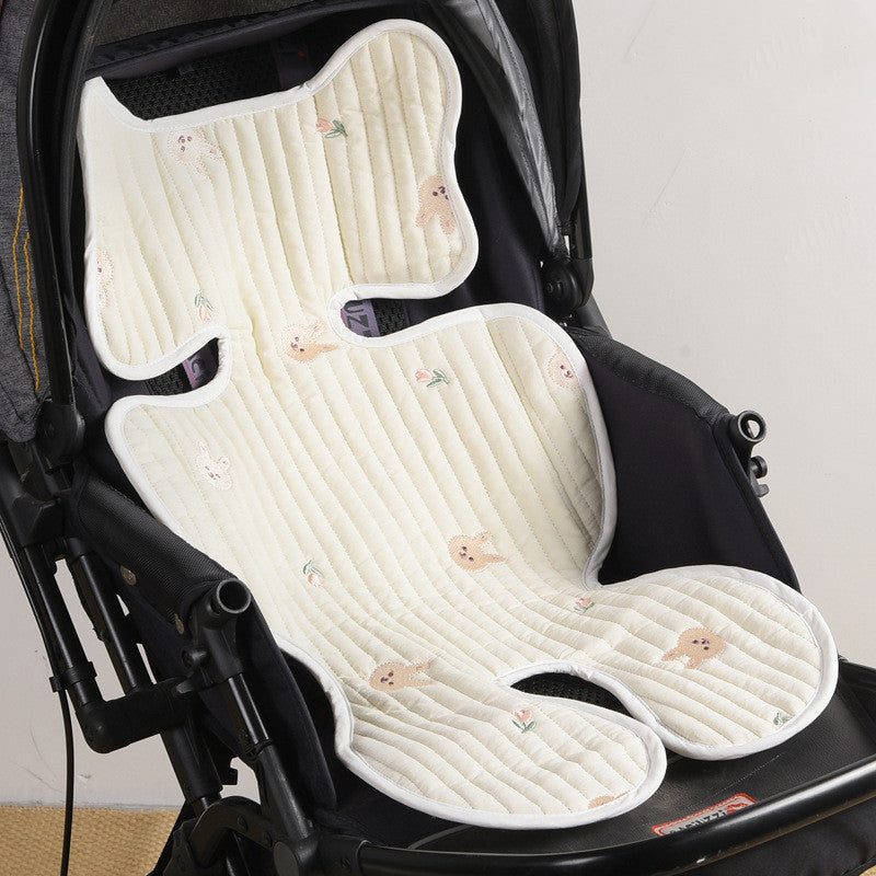 Stroller Thin Breathable Cotton Embroidered Seat Cushion - photo 5