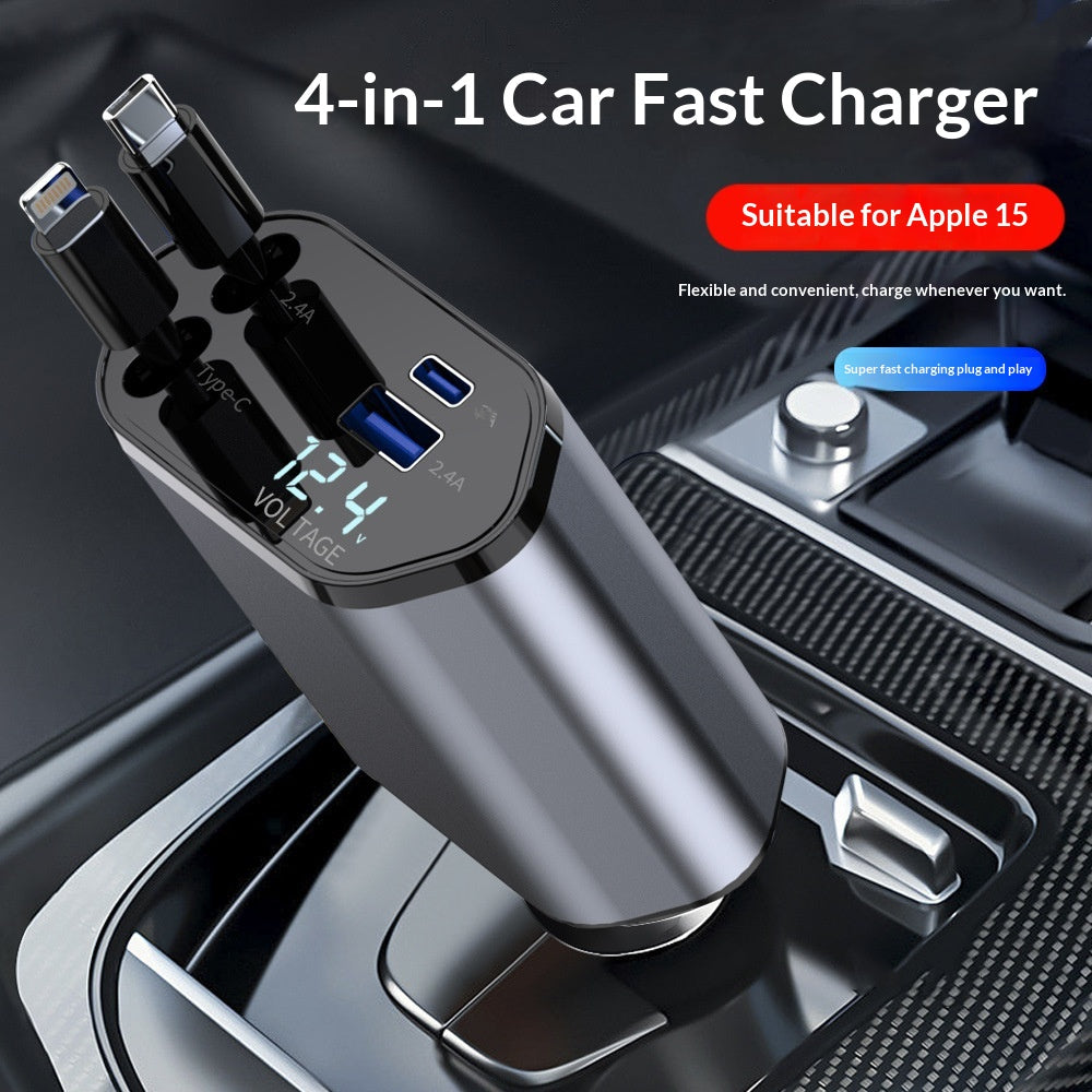 4-in-1 Retractable Car Charger 120W - photo 5