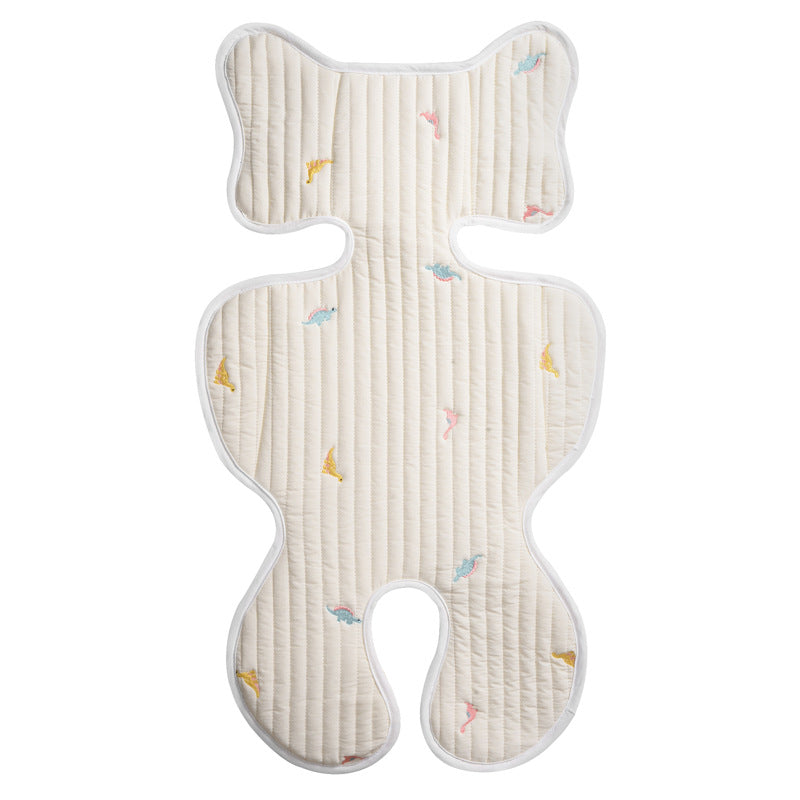 Stroller Thin Breathable Cotton Embroidered Seat Cushion - photo 8