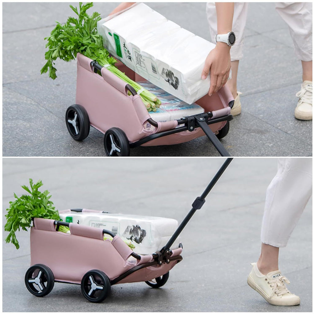 Pet Stroller Dog Cat Trolley Out Small Pet Cart Portable Foldable Storage Car - photo 2