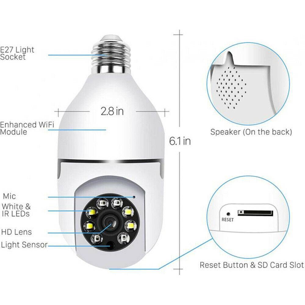 Light Bulb Security Camera 1080P WiFi