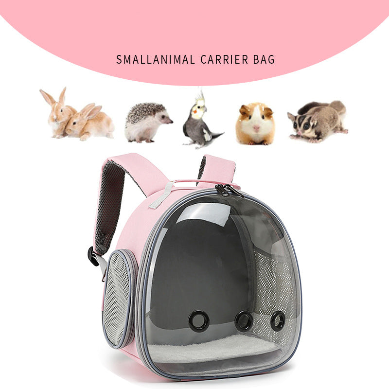 Pet Backpack Hamster Carrier Transparent Small Animal Carrier Guinea Pig Backpack Sugar Glider Ferret Pet Bag Rabbit Bunny Cage - photo 9