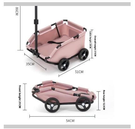 Pet Stroller Dog Cat Trolley Out Small Pet Cart Portable Foldable Storage Car - photo 12