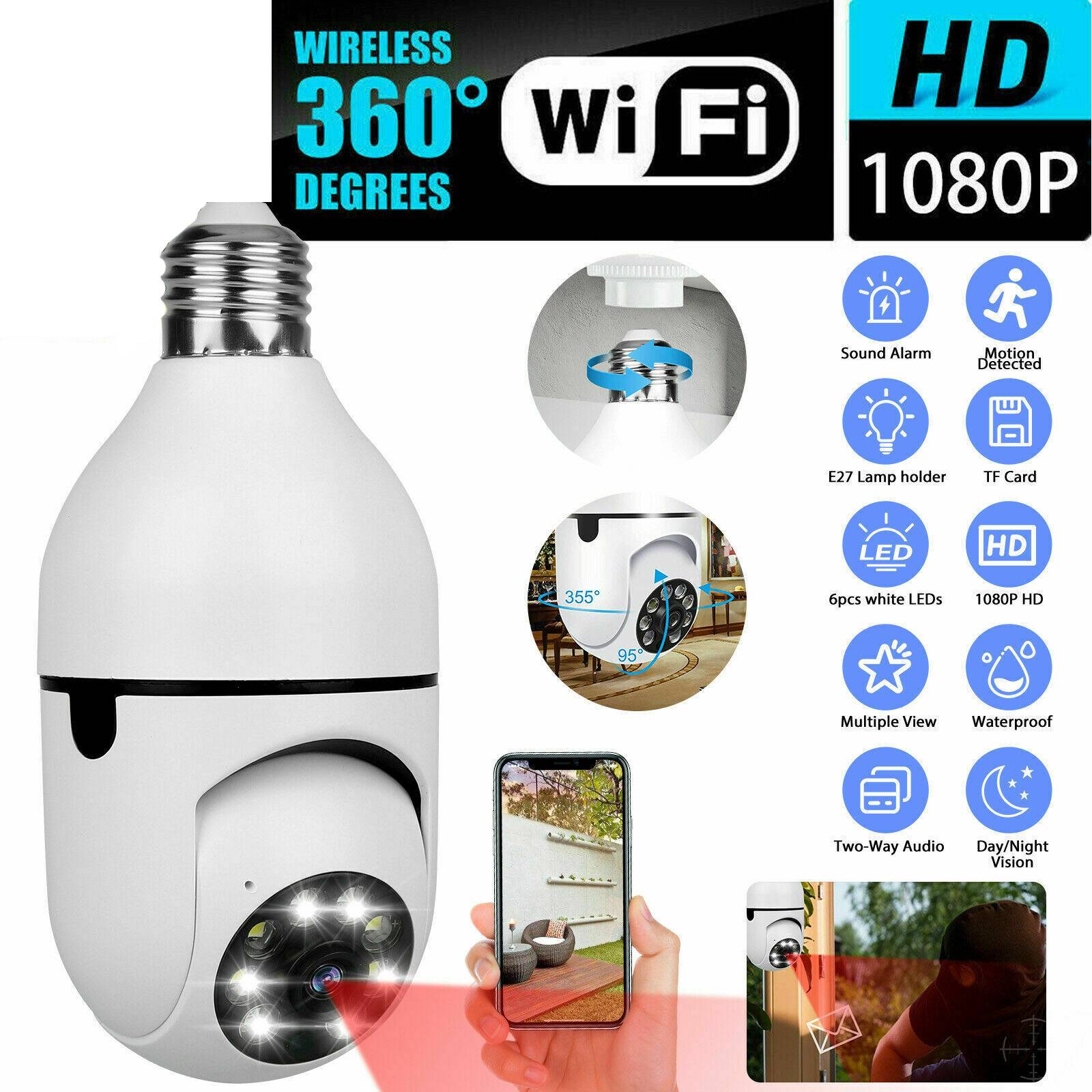 Light Bulb Security Camera 1080P WiFi - photo 12