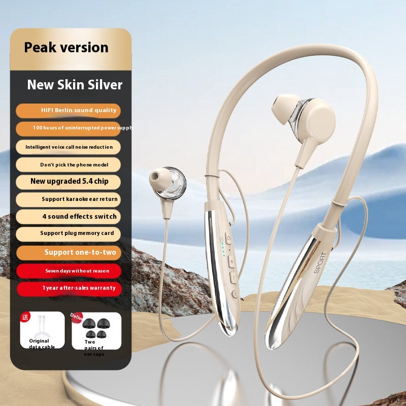 Neck Wireless Bluetooth-compatible Earphones 9D Stereo Surround Headphone Magnetic Sport Neckband Headset Neck-hanging Earbuds - photo 2