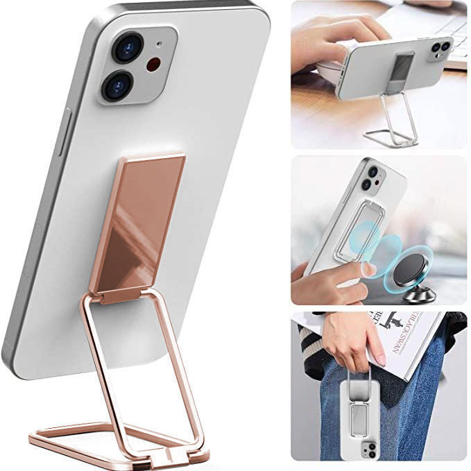 Foldable Mobile Phone Holder Ring Buckle Retractable Desktop CellPhone Stand Car Magnetic Bracket Office Accessories - photo 4