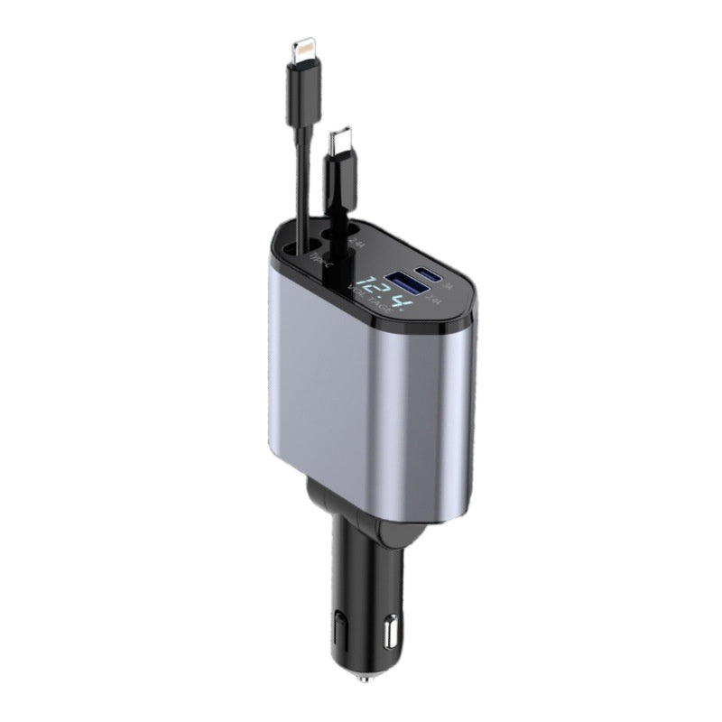 4-in-1 Retractable Car Charger 120W