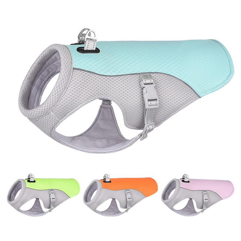 Summer Pet Dog Cooling Vest Heat Resistant Cool Dogs Clothes Breathable Sun-proof Clothing For Small Large Dogs Outdoor Walking - photo 4