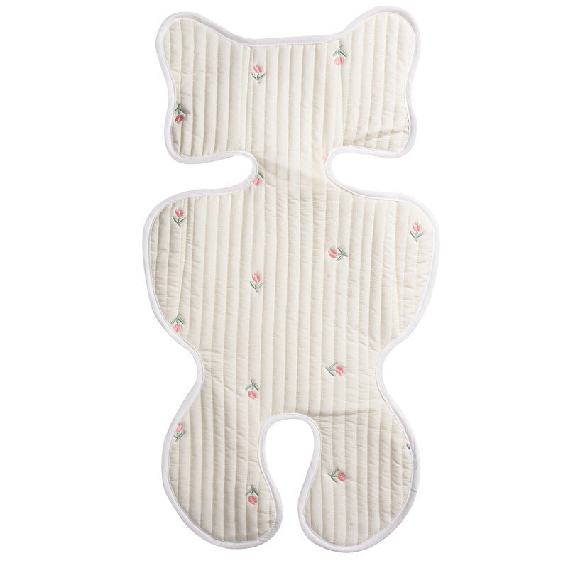 Stroller Thin Breathable Cotton Embroidered Seat Cushion - photo 7