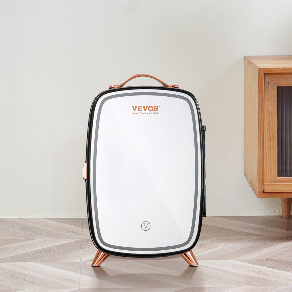 Vevor Mini Fridge, 6L Skincare Fridge With LED Light And HD Mirror, AC DC Makeup Fridges For Skin Care, Cosmetic Storage, Chill Face Mask Drink,  Small Refrigerator For Bedroom Dorm Desktop, Black - photo 6