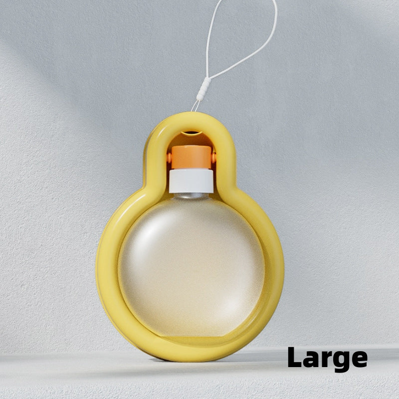 Portable pet water bottle with folded bowl — Yellow — Large