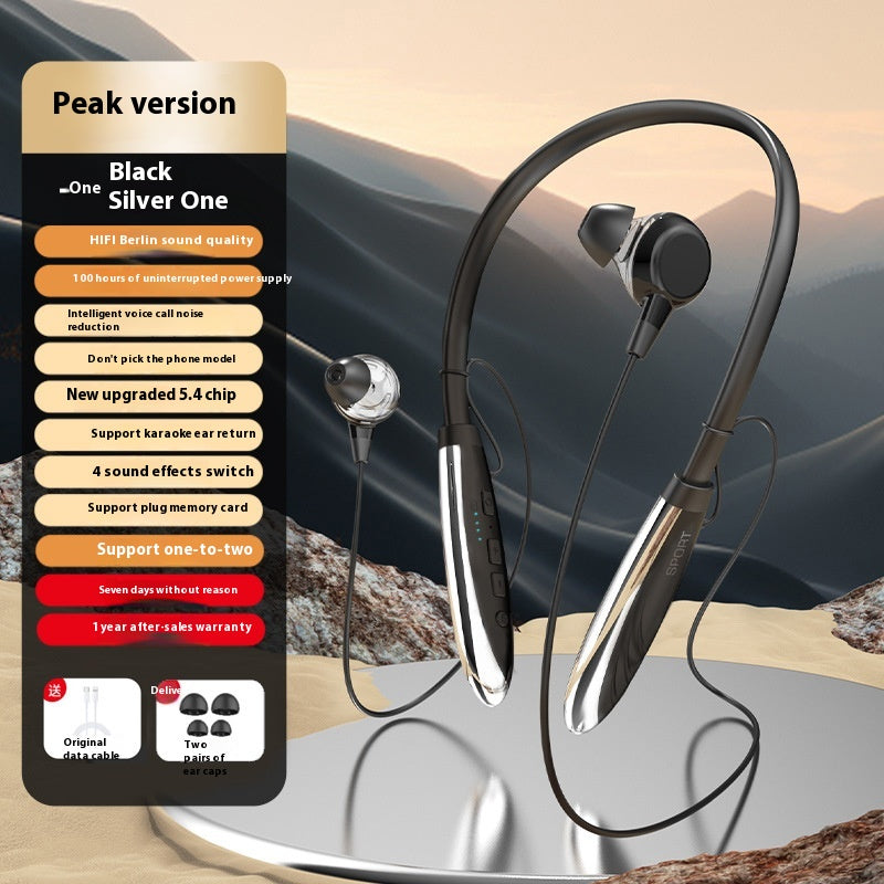 Neck Wireless Bluetooth-compatible Earphones 9D Stereo Surround Headphone Magnetic Sport Neckband Headset Neck-hanging Earbuds - photo 6