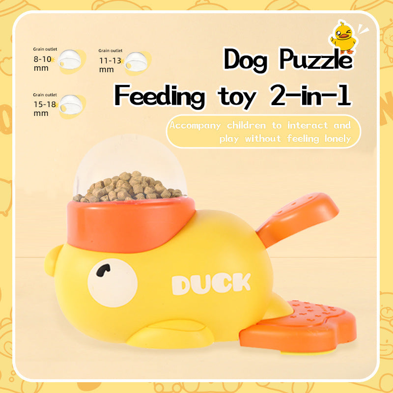 Dog Puzzle Feeder Interactive Pet Food Treat Dispenser Cartoon Duck Design Anti-slip Pets Automatic Feeder Toys For Dog Training Pet Products - photo 3