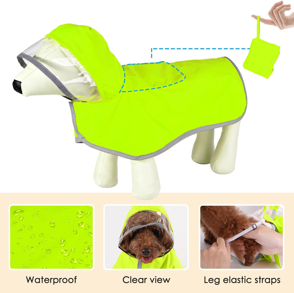 Dog Raincoat Waterproof Soft Breathable Dog Rain Jacket For Small Dog Hooded Dog Rain Coat With Transparent Cap Protect Belly - photo 2