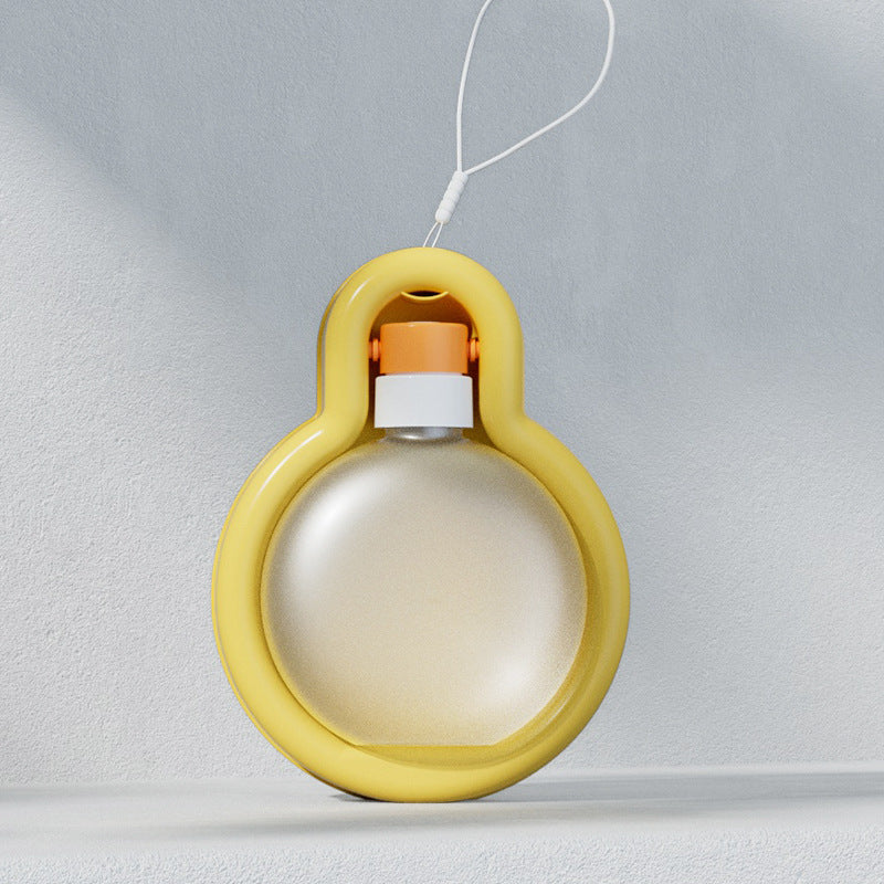 Portable pet water bottle with folded bowl — Yellow — Small