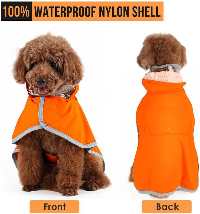 Dog Raincoat Waterproof Soft Breathable Dog Rain Jacket For Small Dog Hooded Dog Rain Coat With Transparent Cap Protect Belly - photo 18