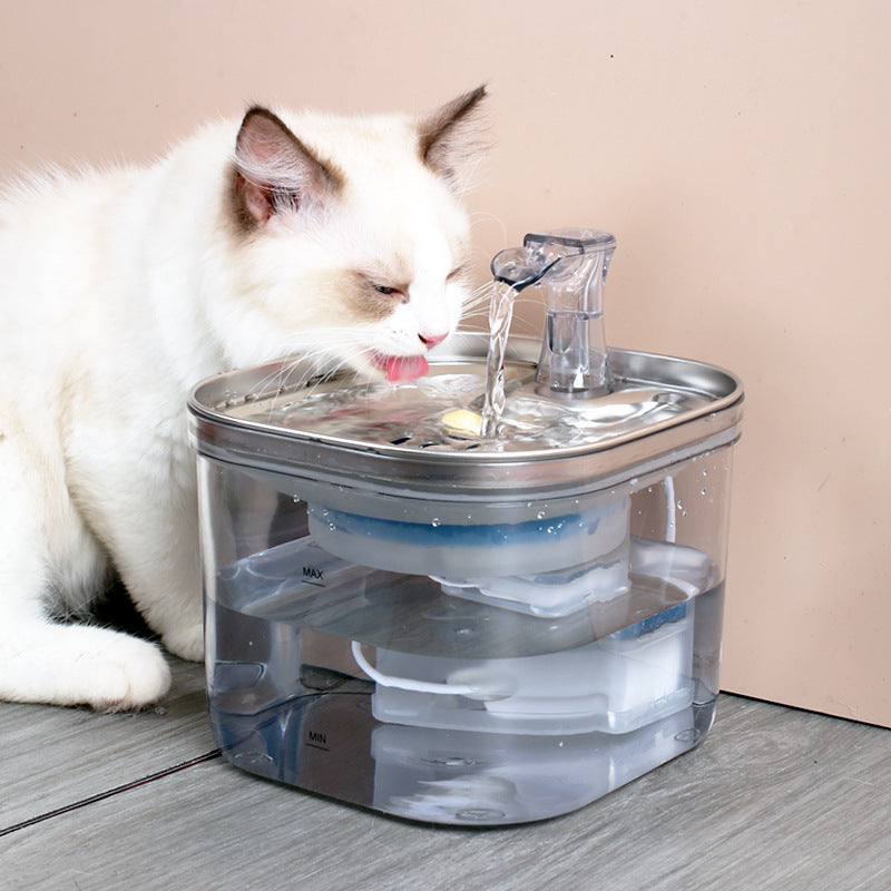 Pet Cat Dog Stainless Steel Automatic Circulation Water Dispenser Intelligent Fountain Pets Accessories - photo 5