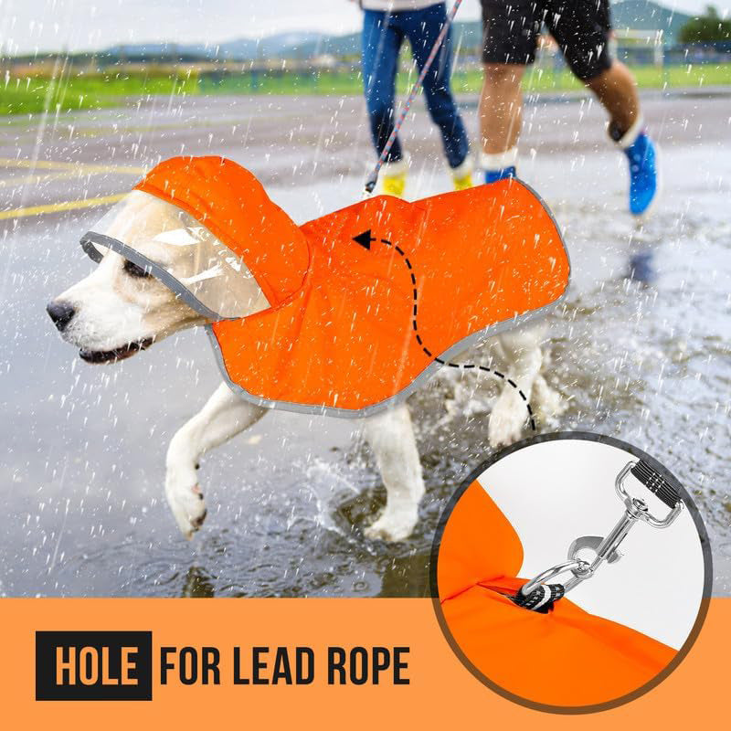 Dog Raincoat Waterproof Soft Breathable Dog Rain Jacket For Small Dog Hooded Dog Rain Coat With Transparent Cap Protect Belly - photo 14