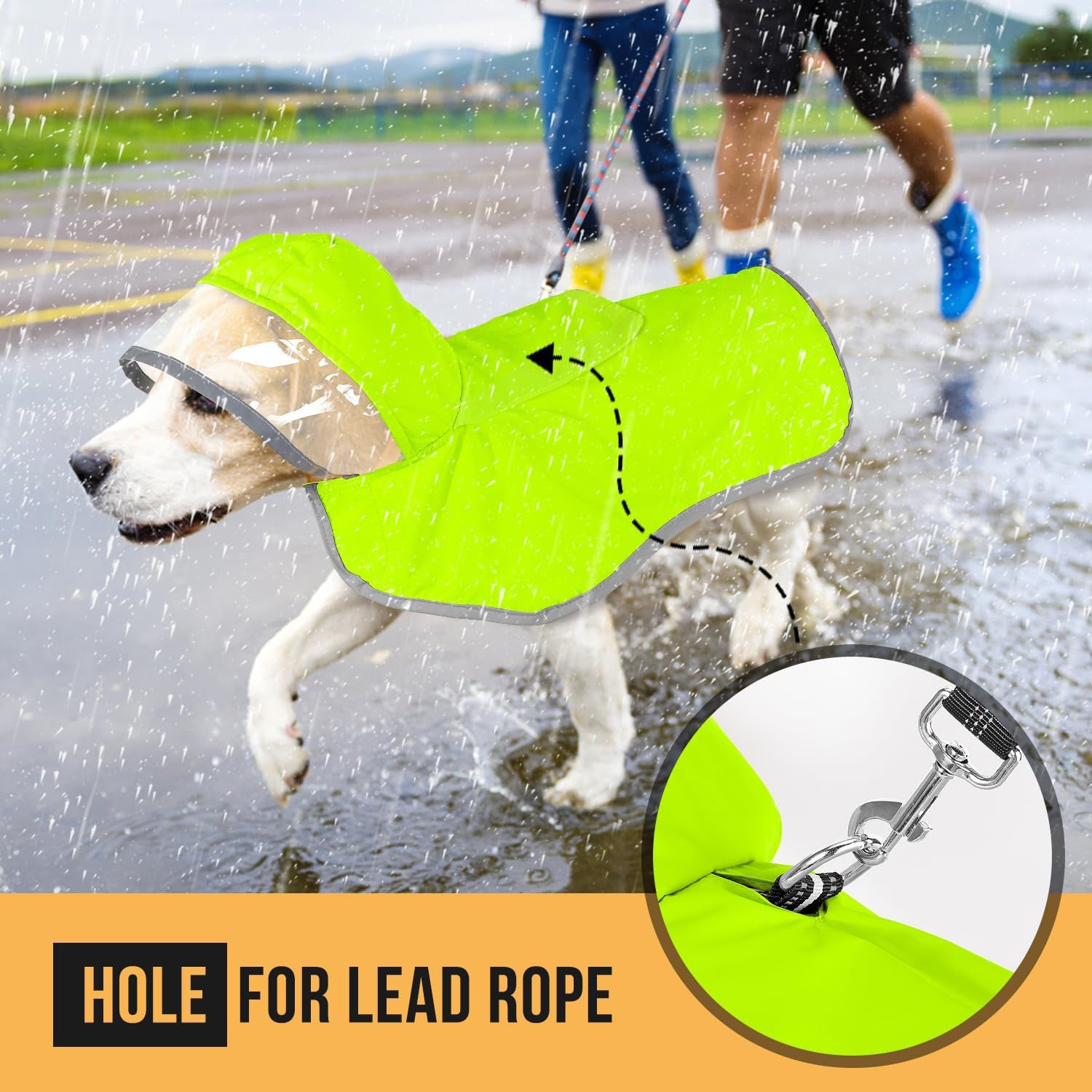 Dog Raincoat Waterproof Soft Breathable Dog Rain Jacket For Small Dog Hooded Dog Rain Coat With Transparent Cap Protect Belly - photo 5