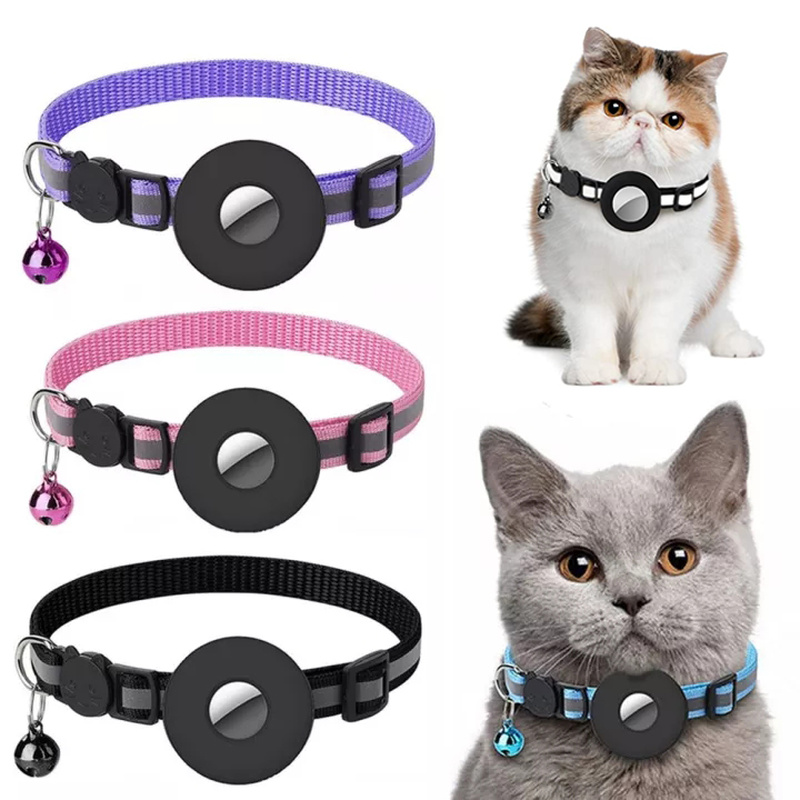 Reflective Collar Waterproof Holder Case For Airtag Air Tag Airtags Protective Cover Cat Dog Kitten Puppy Nylon Collar - photo 2