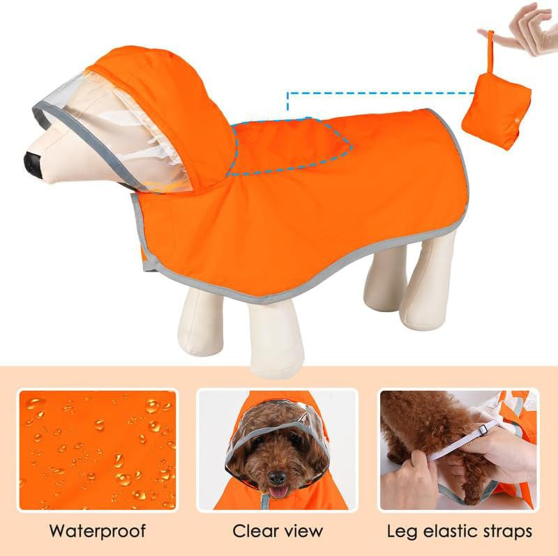 Dog Raincoat Waterproof Soft Breathable Dog Rain Jacket For Small Dog Hooded Dog Rain Coat With Transparent Cap Protect Belly - photo 10