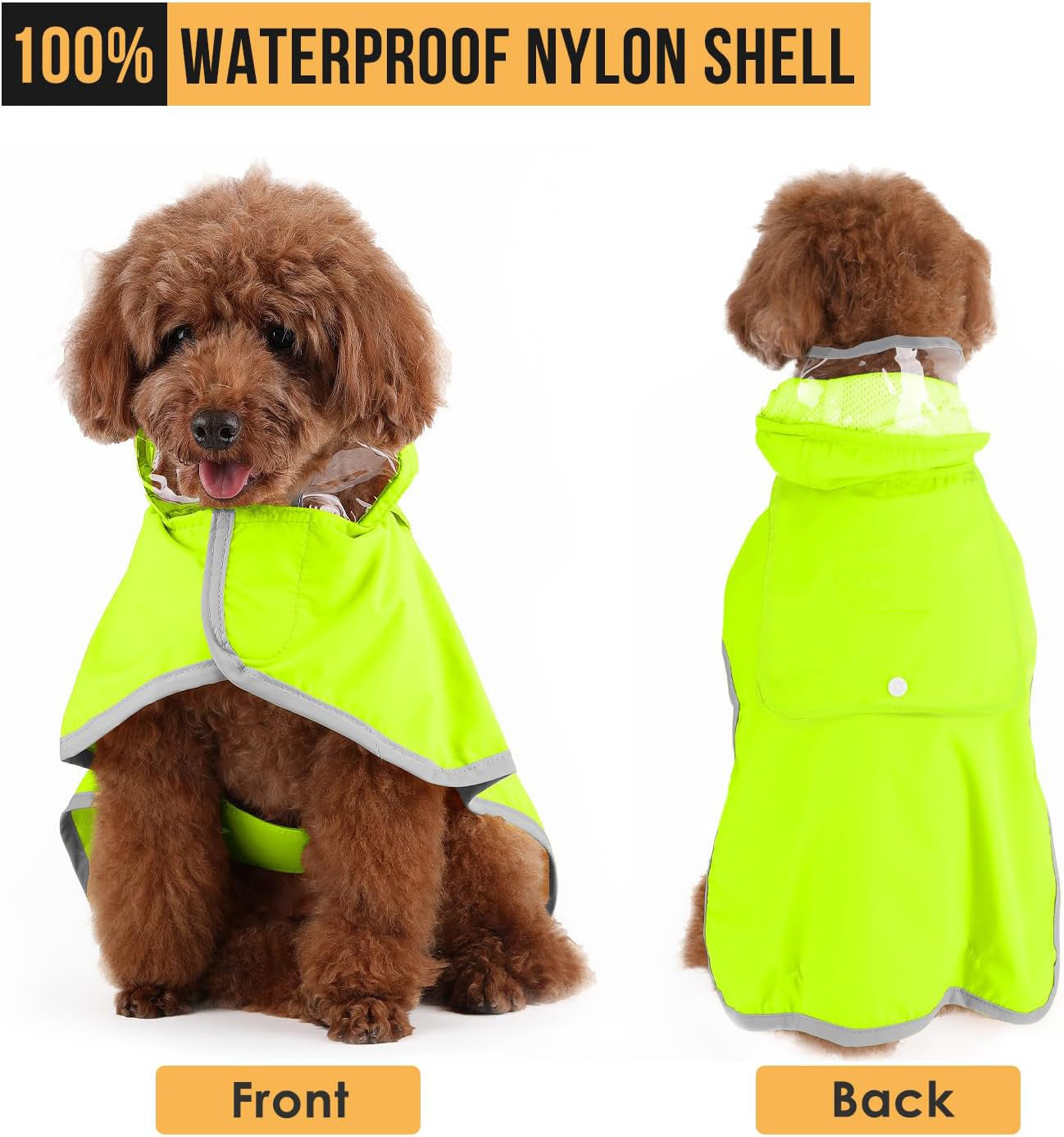 Dog Raincoat Waterproof Soft Breathable Dog Rain Jacket For Small Dog Hooded Dog Rain Coat With Transparent Cap Protect Belly - photo 15