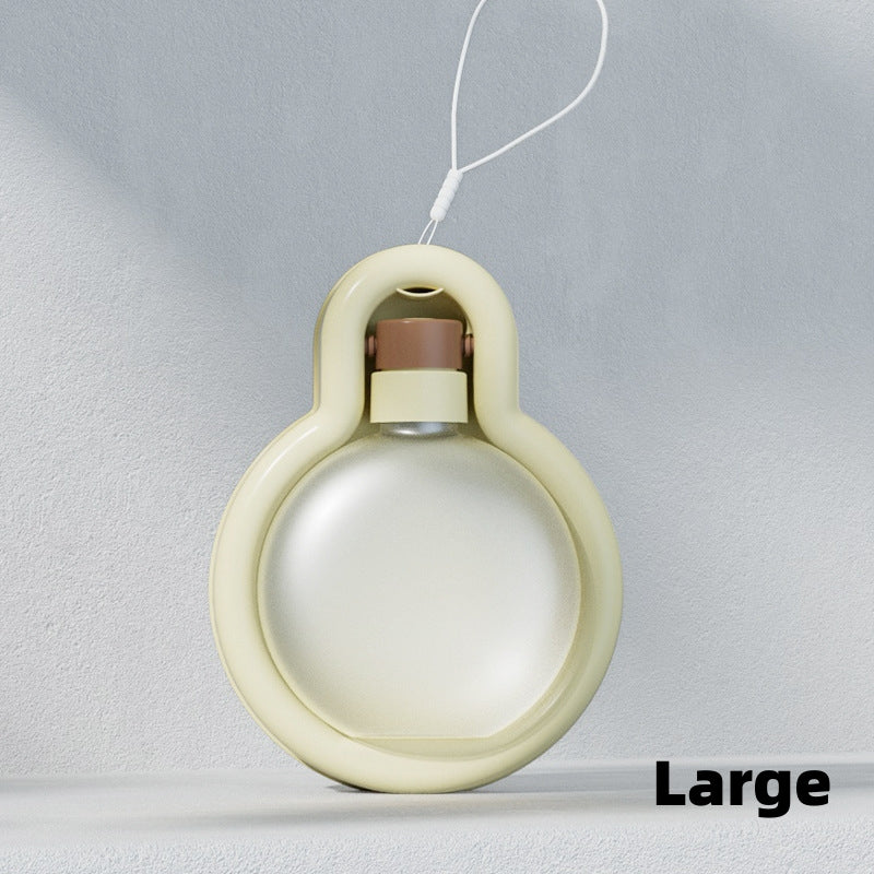 Portable pet water bottle with folded bowl — White — Large