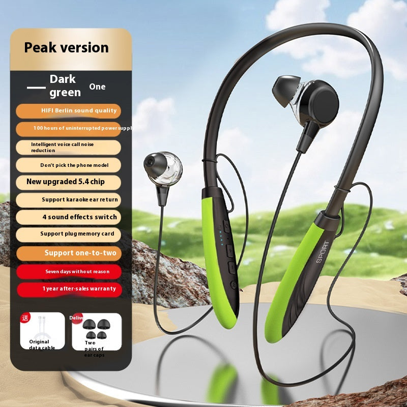 Neck Wireless Bluetooth-compatible Earphones 9D Stereo Surround Headphone Magnetic Sport Neckband Headset Neck-hanging Earbuds - photo 3