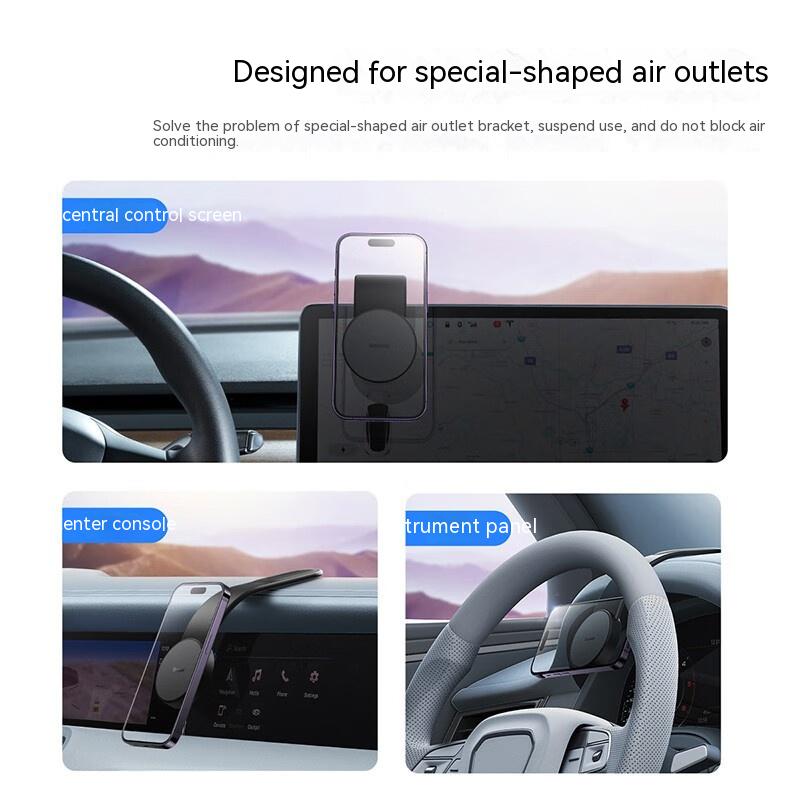 Magnetic Bendable Car Mobile Phone Holder Wireless Charger Phone Holder 15W Car Dash Mount Compatible With Phone - photo 2