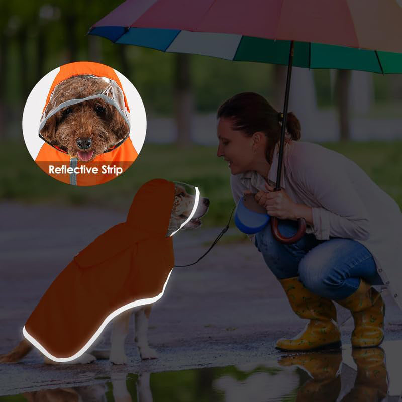 Dog Raincoat Waterproof Soft Breathable Dog Rain Jacket For Small Dog Hooded Dog Rain Coat With Transparent Cap Protect Belly - photo 17