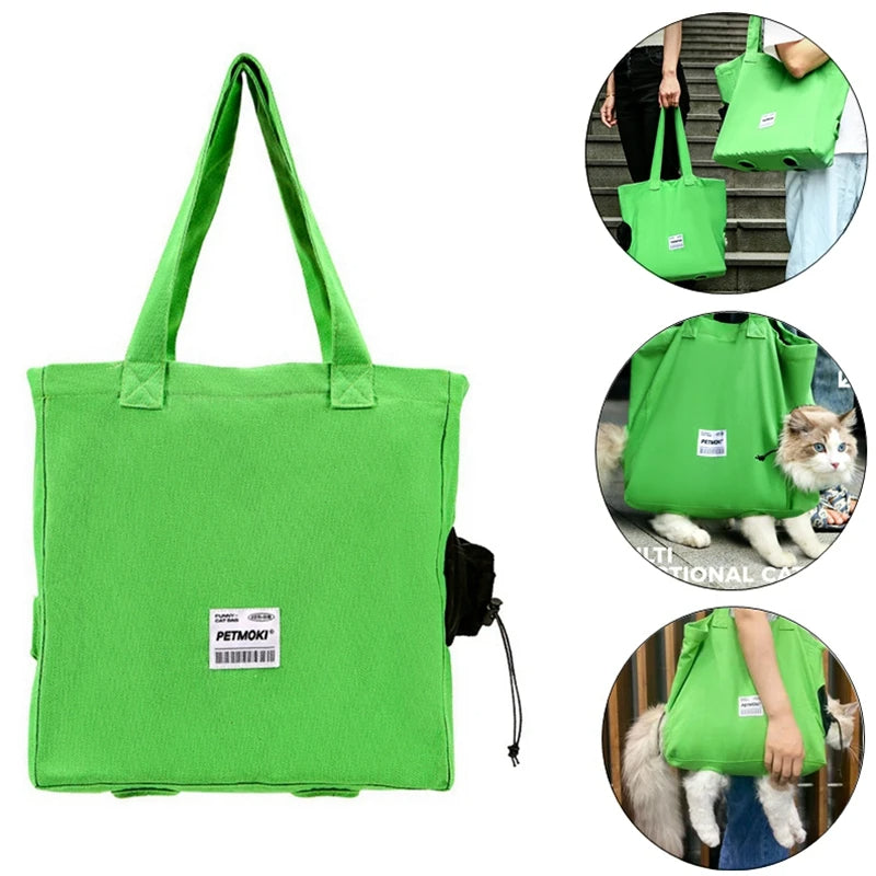 Large Capacity Pet Cat Bag Multifunctional Breathable Dog Canvas Carrier Bag Escape-proof Pet Shoulder Carrying Bag Pet Supplies - photo 3