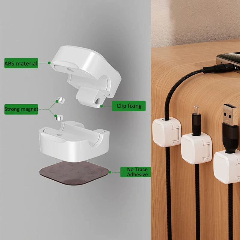 Magnetic Cable Clip Under Desk Cable Management Adjustable Cord Holder Wire Organizer And Cable Management Wire Keeper - photo 4