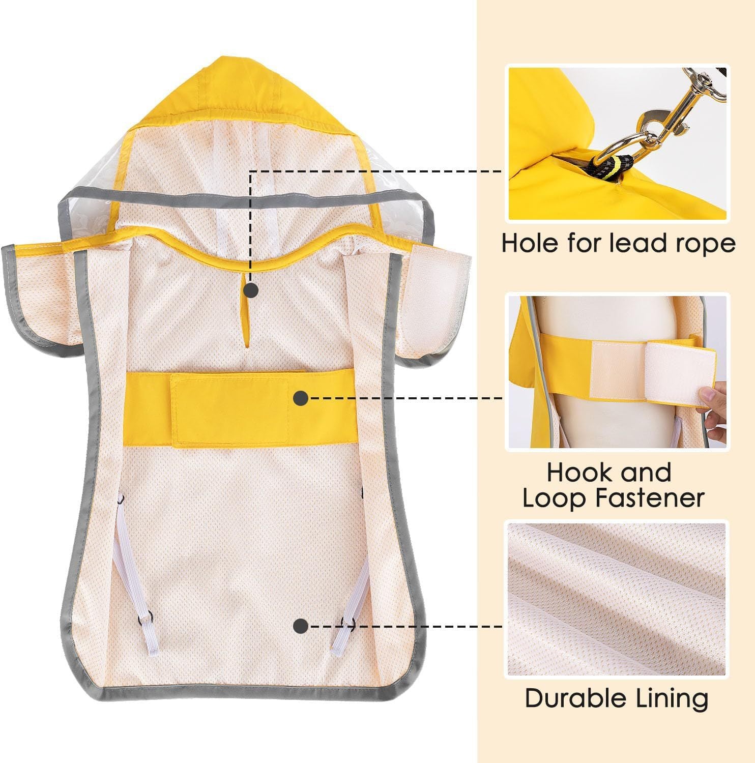 Dog Raincoat Waterproof Soft Breathable Dog Rain Jacket For Small Dog Hooded Dog Rain Coat With Transparent Cap Protect Belly - photo 9
