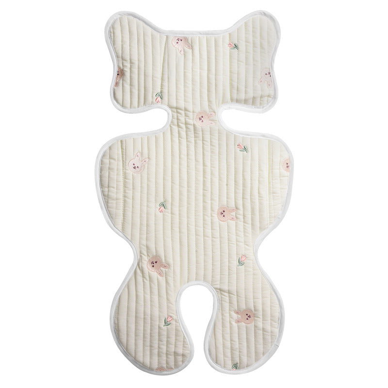 Stroller Thin Breathable Cotton Embroidered Seat Cushion - photo 2