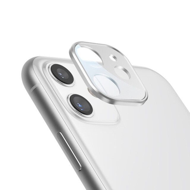 White tempered-glass phone camera protector