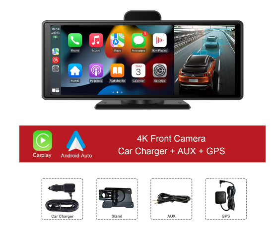 10.26" Wireless CarPlay Screen with Dash Cam - photo 4