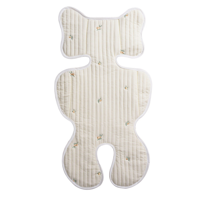 Stroller Thin Breathable Cotton Embroidered Seat Cushion - photo 3
