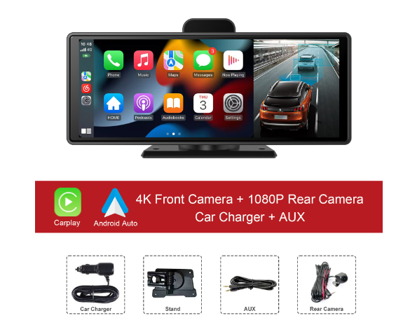 10.26" Wireless CarPlay Screen with Dash Cam - photo 6