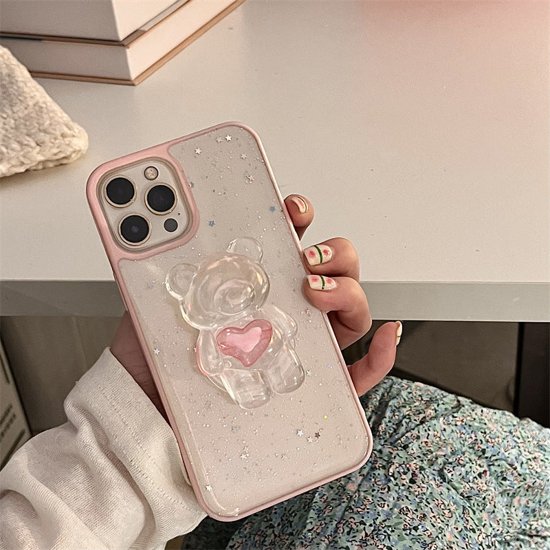 Cute Bear Silicone Phone Case with Stand - photo 2