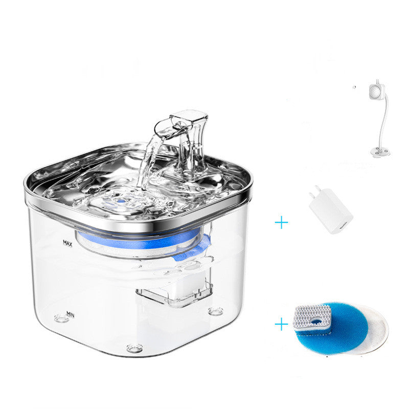 Pet Cat Dog Stainless Steel Automatic Circulation Water Dispenser Intelligent Fountain Pets Accessories - photo 2